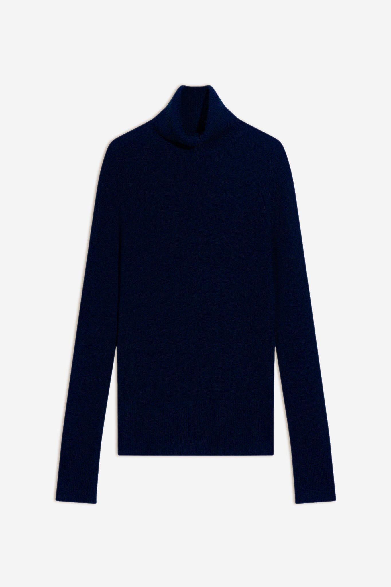 fornet pull col roulé navy 100% cachemire