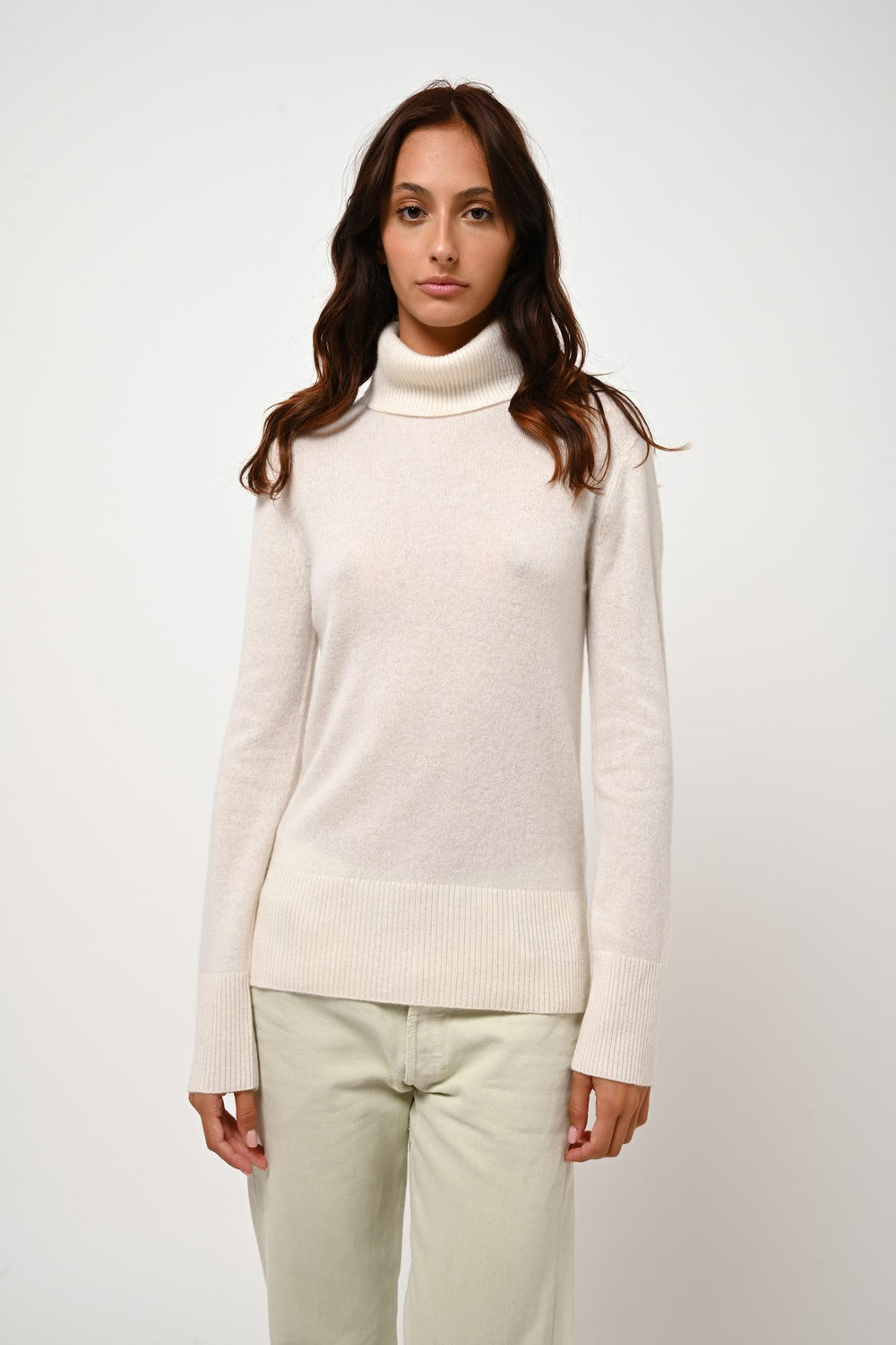 FORNET pull col roulé neige 100% cachemire