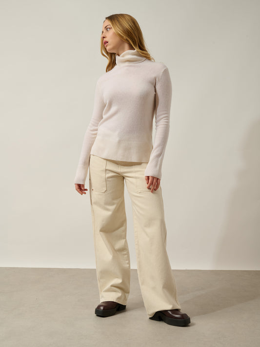 FORNET pull col roulé neige 100% cachemire