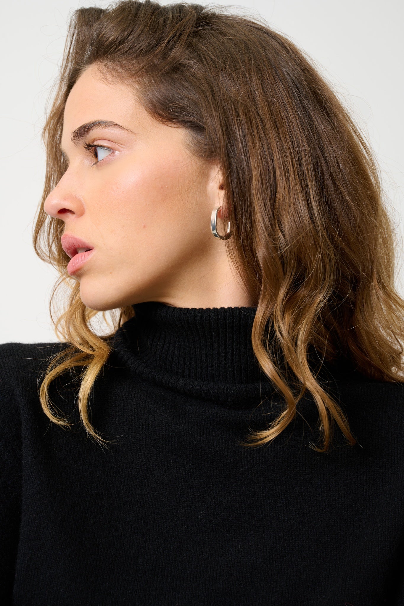 FORNET Rollkragenpullover schwarz 100% Kaschmir