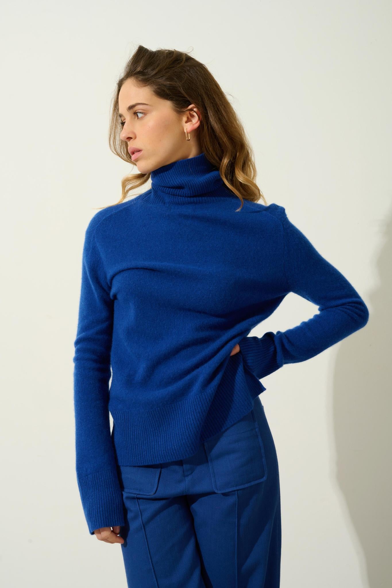 FORNET Rollkragenpullover ultramarin 100% Kaschmir