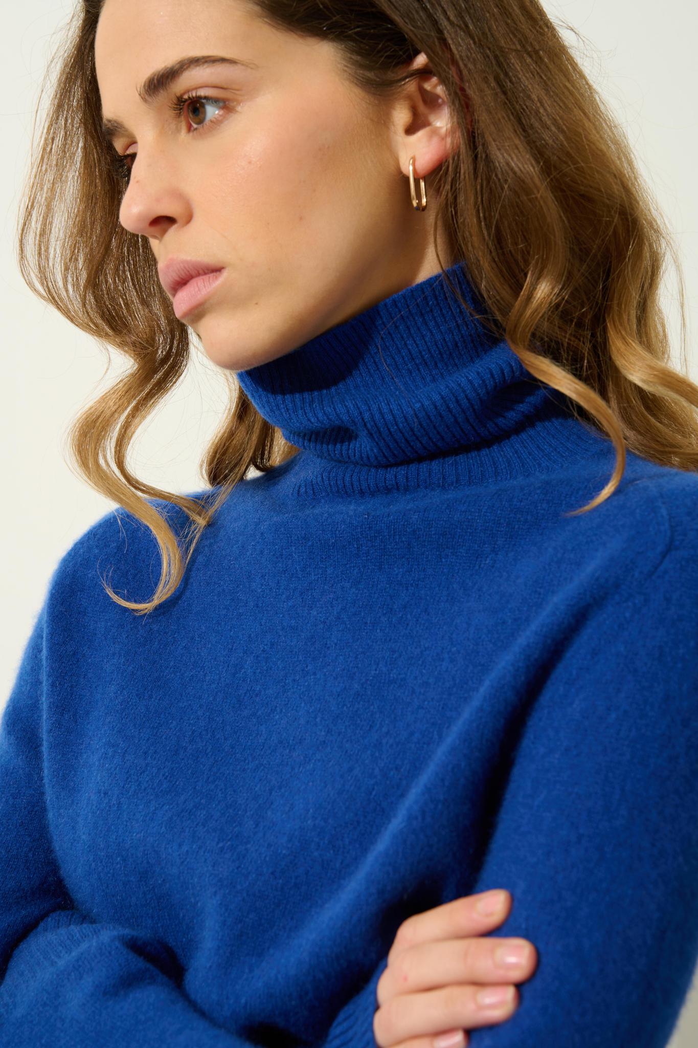 FORNET Rollkragenpullover ultramarin 100% Kaschmir