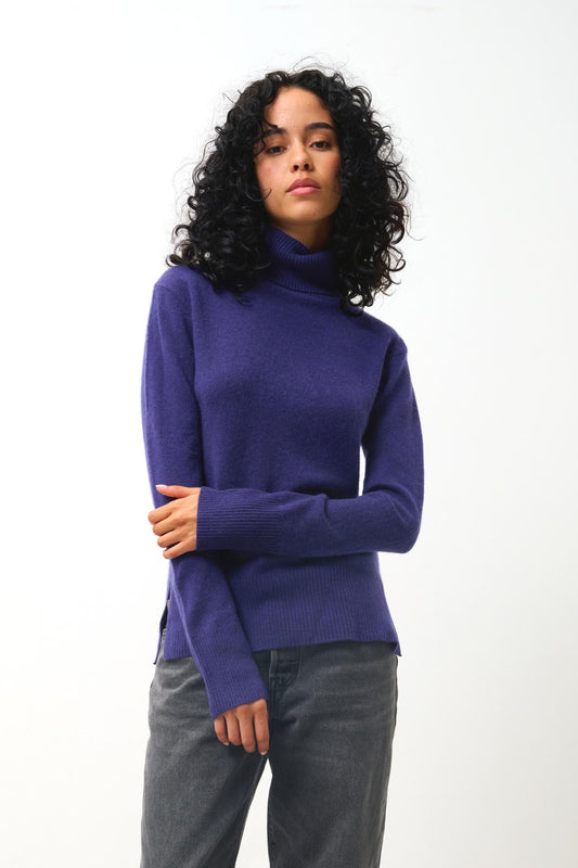 FORNET turtleneck sweater purple 100% cashmere