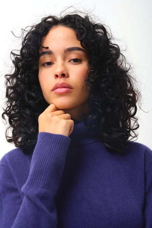 FORNET turtleneck sweater purple 100% cashmere