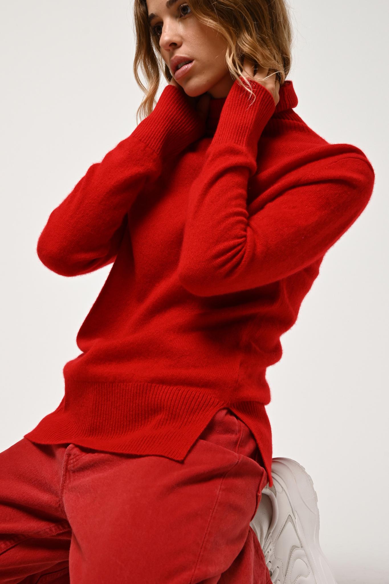 FORNET red turtleneck sweater 100% cashmere
