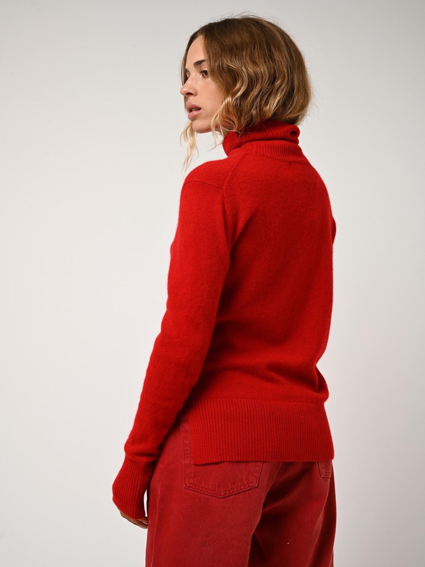 FORNET red turtleneck sweater 100% cashmere