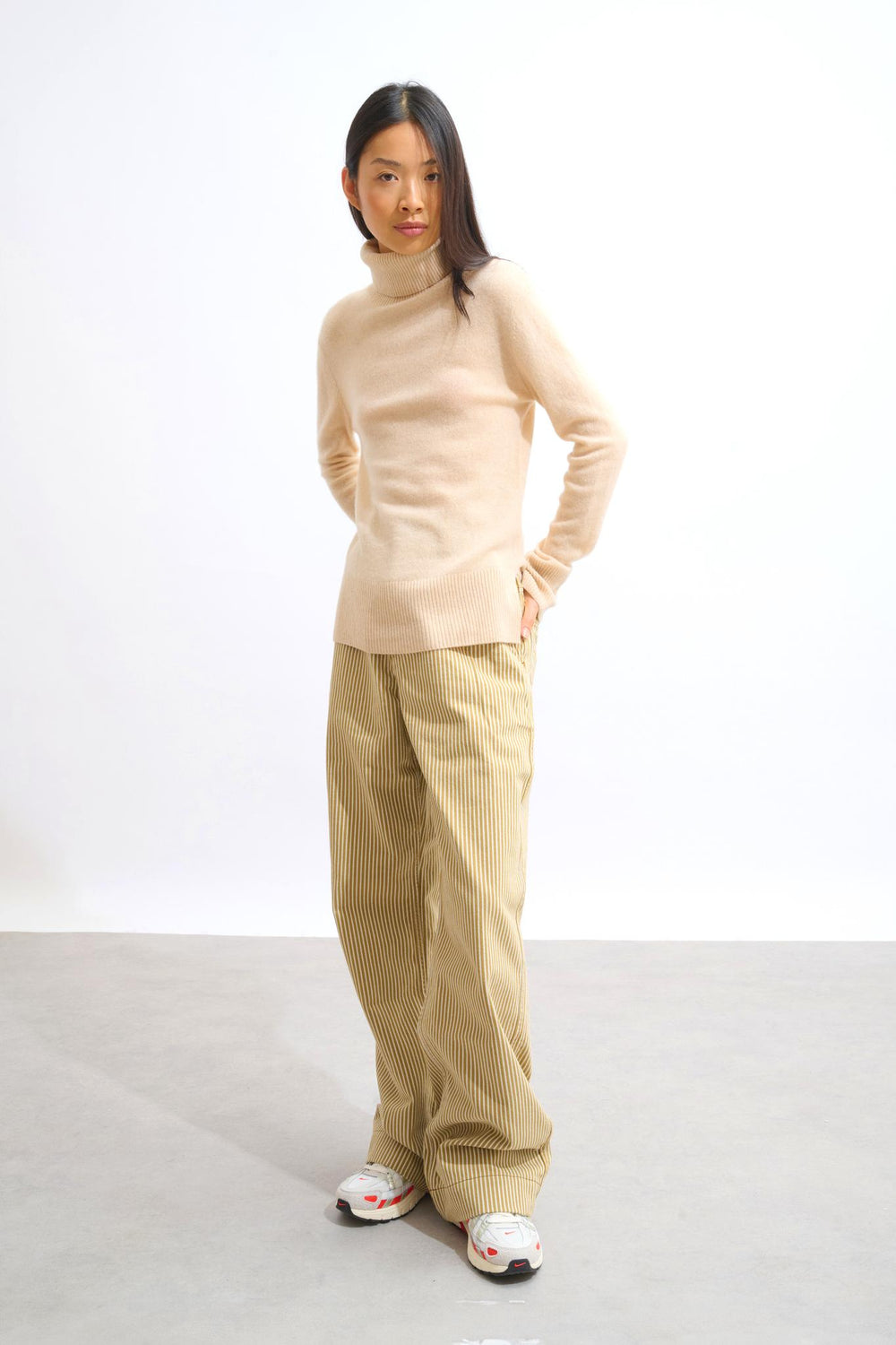 FORNET Sand Rollkragenpullover 100% Kaschmir