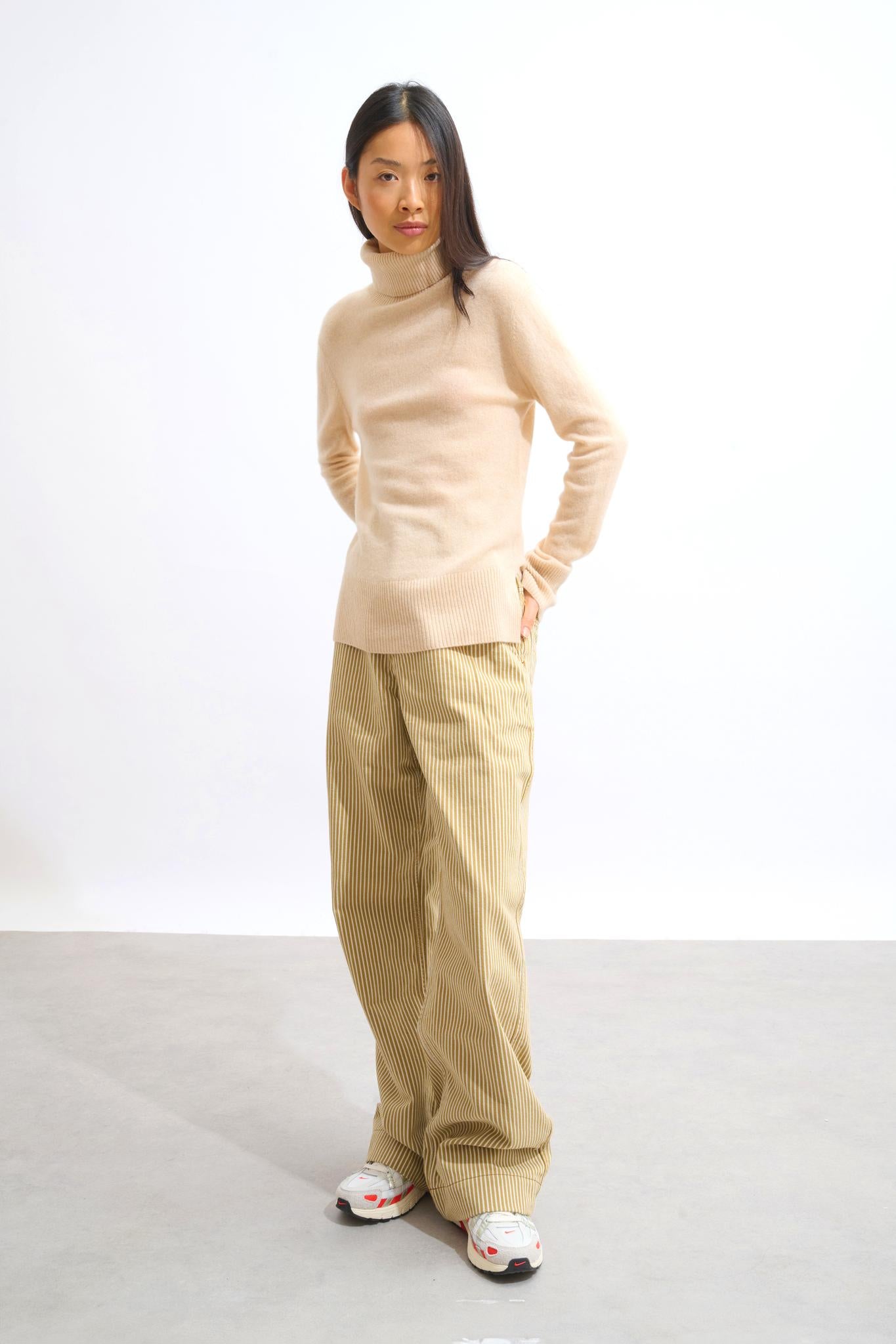 FORNET Sand Rollkragenpullover 100% Kaschmir