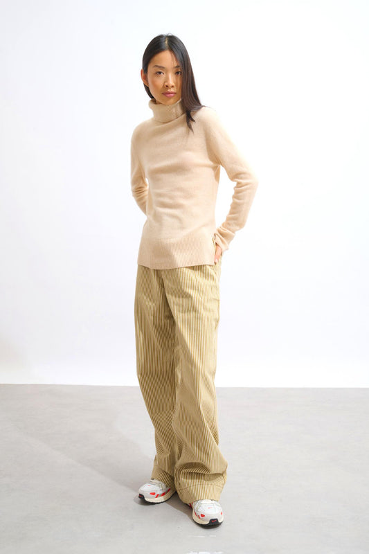 FORNET turtleneck sweater sand 100% cashmere