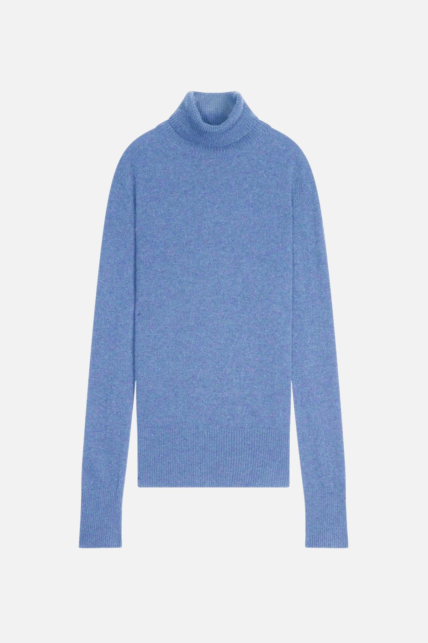 FORNET turtleneck sweater sky 100% cashmere