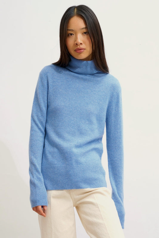 FORNET turtleneck sweater sky 100% cashmere