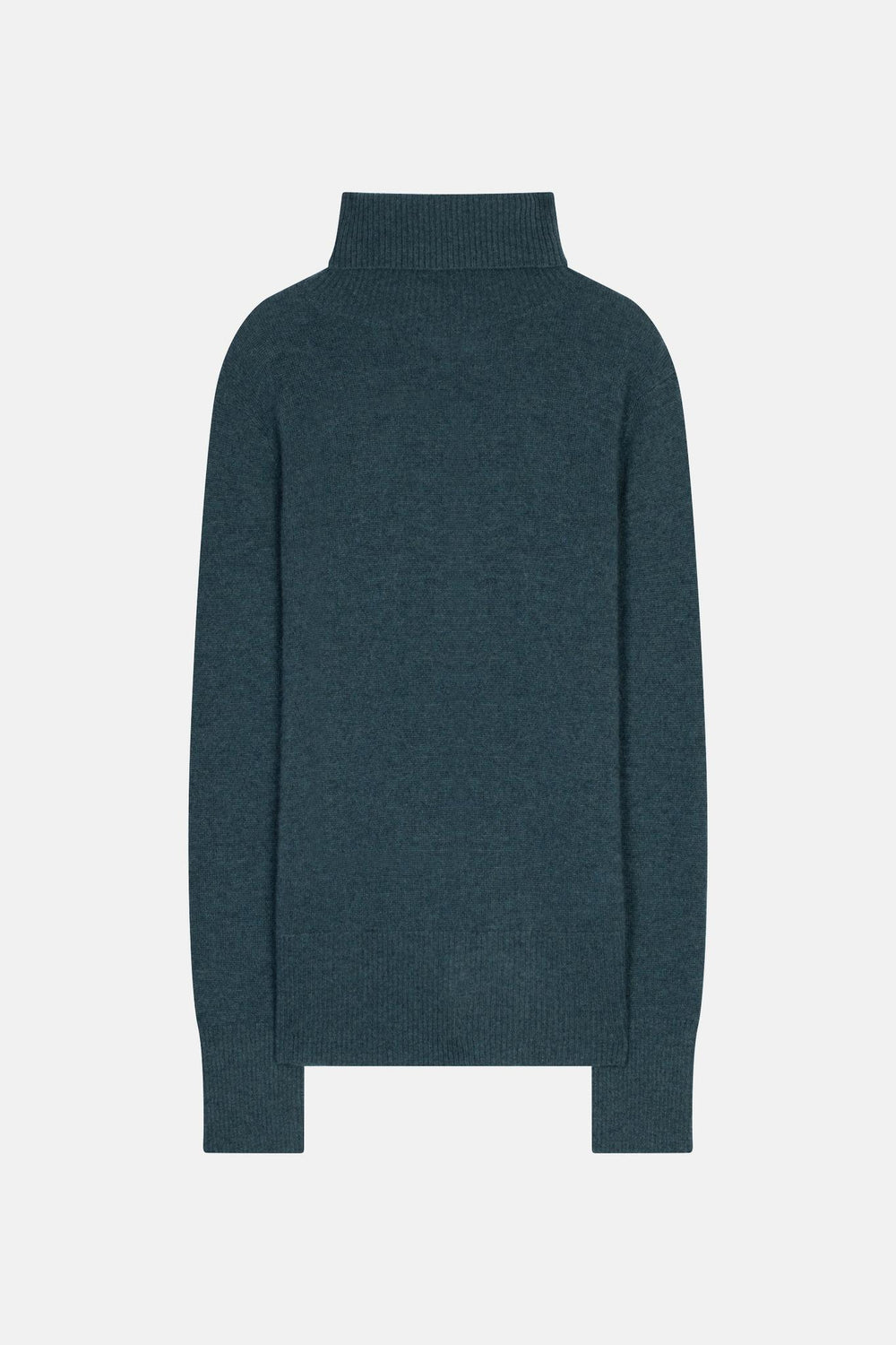 FORNET pull col roulé vert canard chiné 100% cachemire