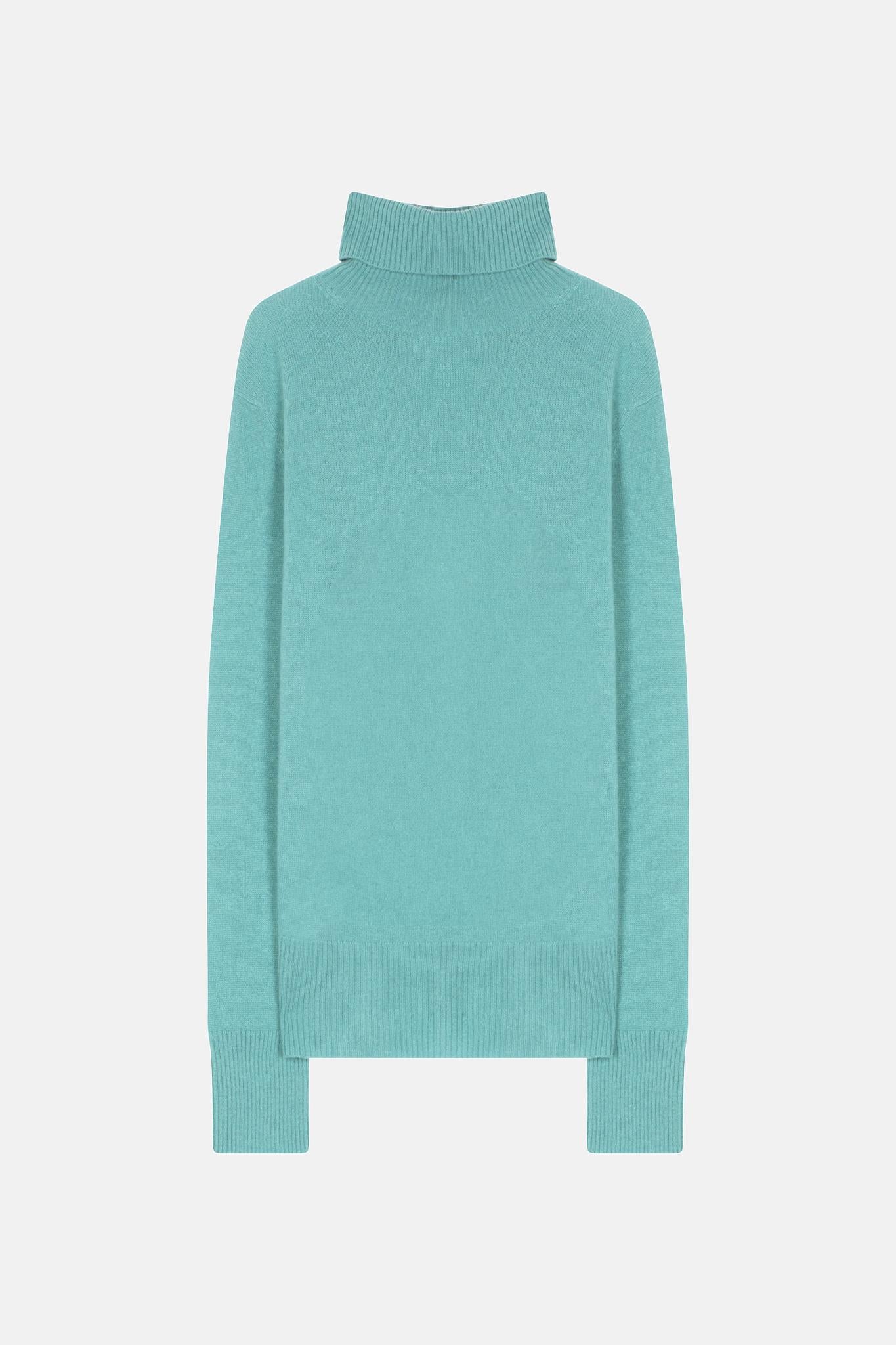 FORNET turtleneck sweater mottled green 100% cashmere