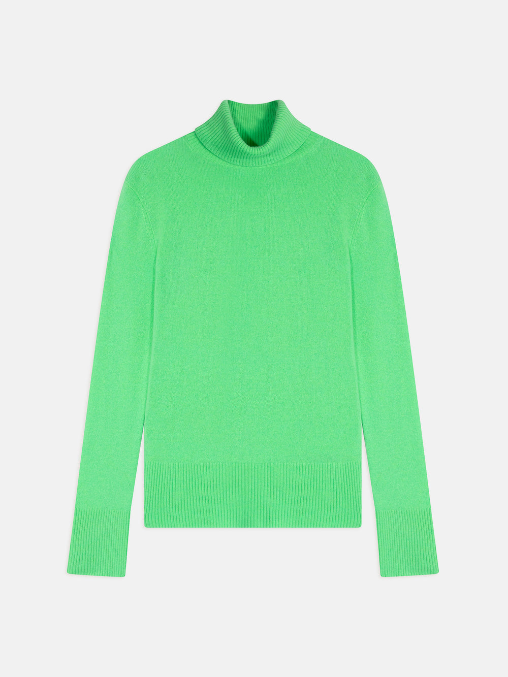 FORNET pull col roulé vert fluo 100% cachemire