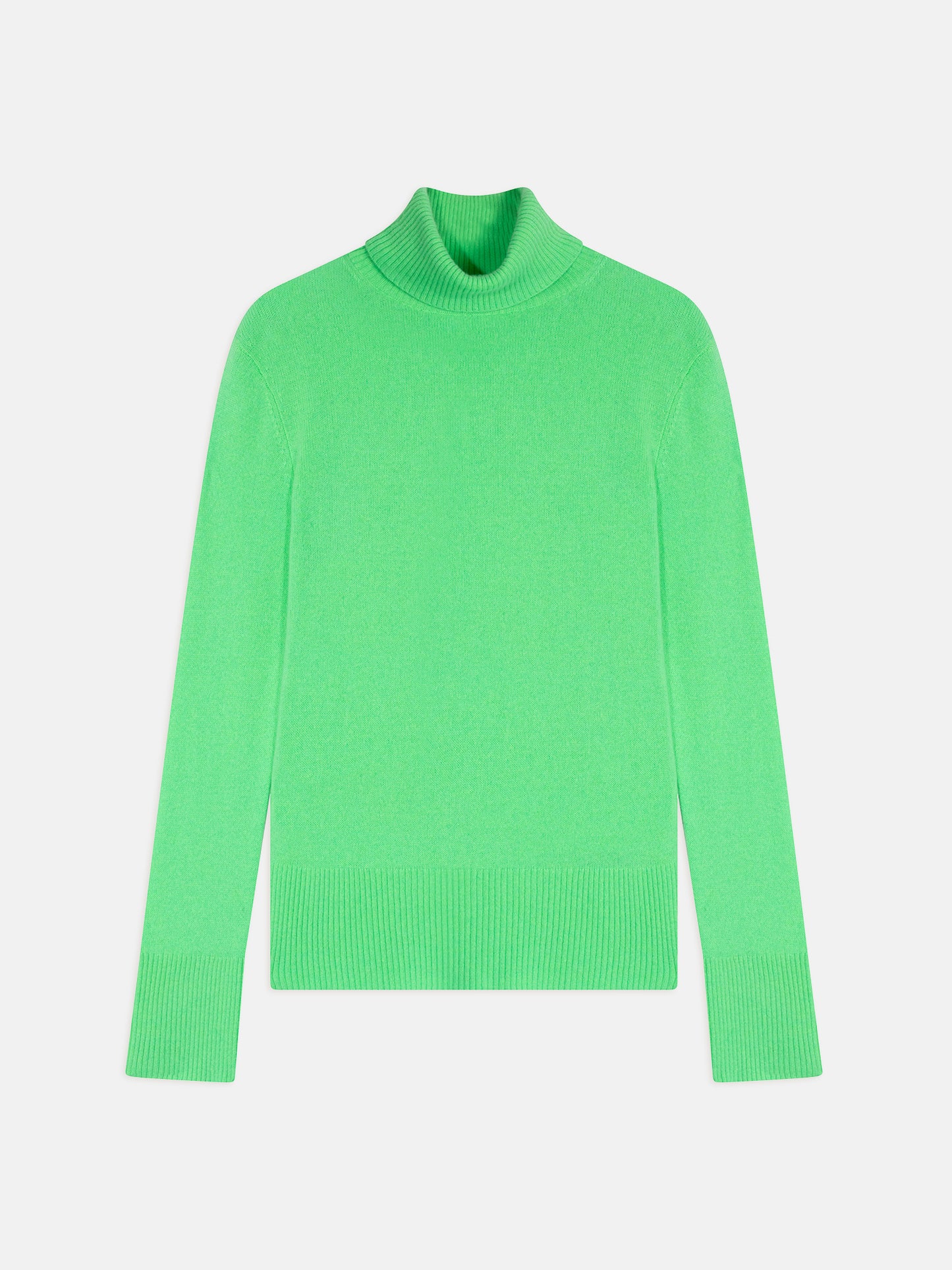 FORNET pull col roulé vert fluo 100% cachemire
