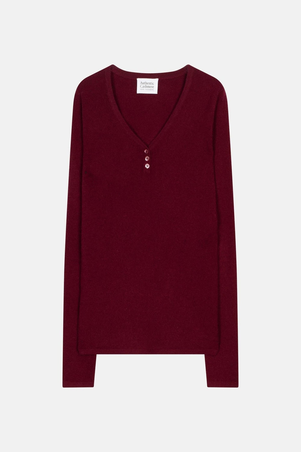 GABLE burgundy button-down v-neck sweater 100% cashmere