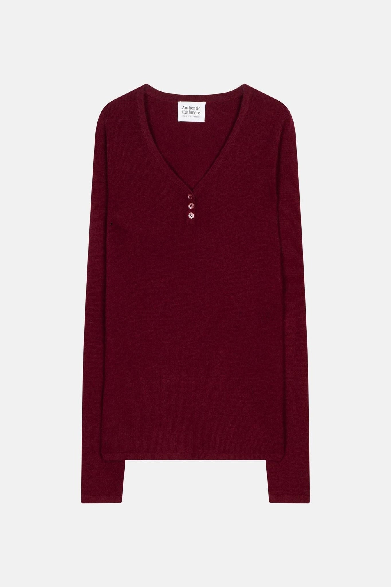 GABLE burgundy button-down v-neck sweater 100% cashmere