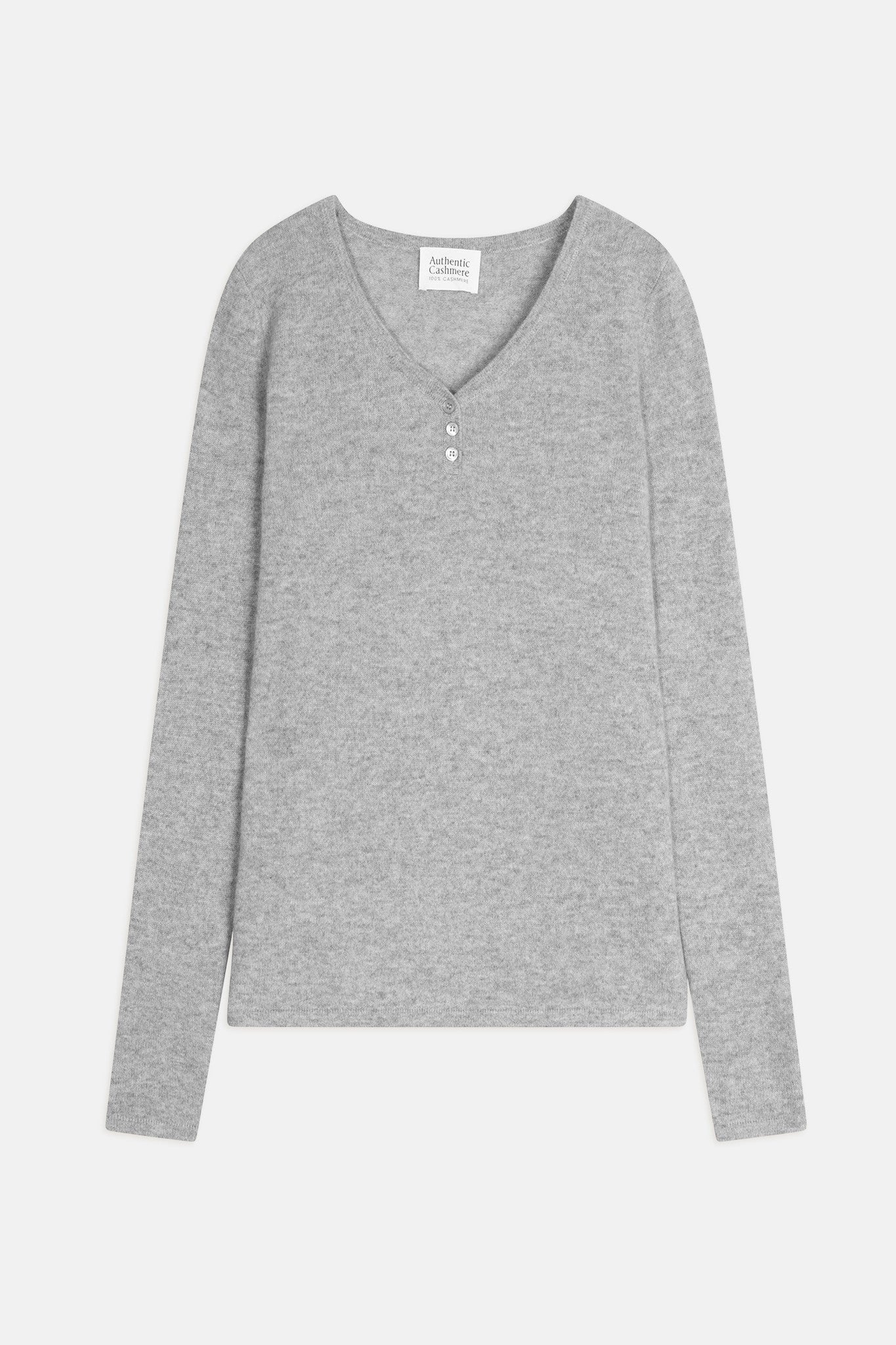 gable pull col v boutonné nuage chiné 100% cachemire