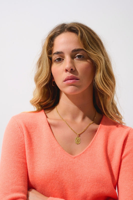 galise pull col v agrume 100% cachemire