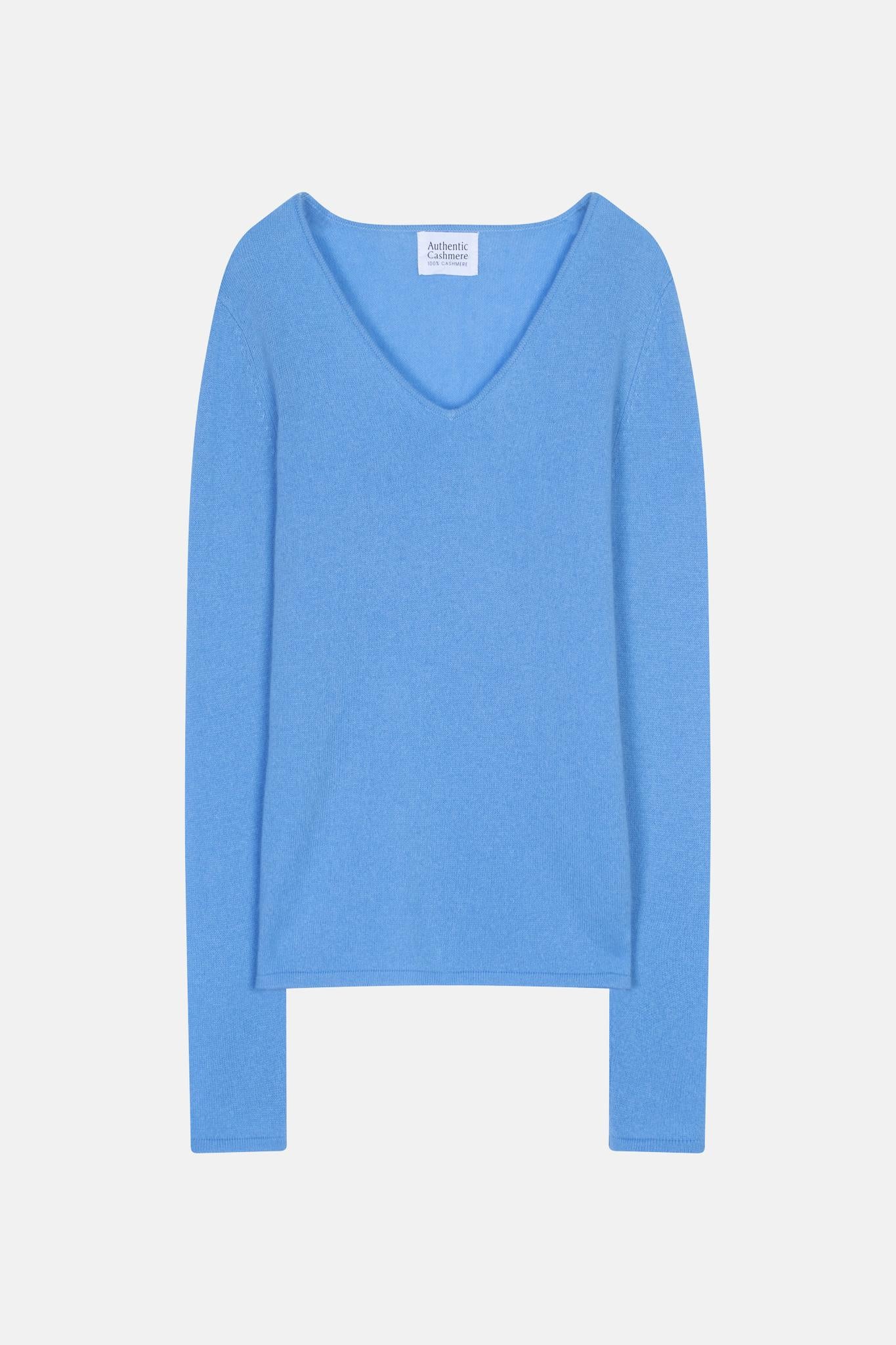 GALISE pull col v baby blue 100% cachemire