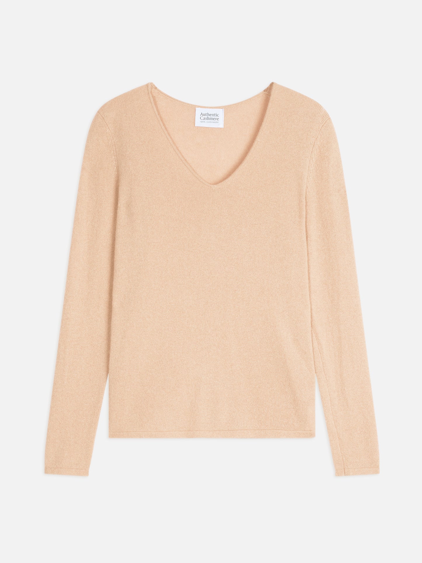 GALISE Pullover mit V-Ausschnitt beige 100% Kaschmir