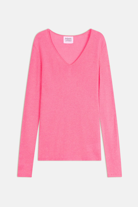 galise pull col v bubblegum 100% cachemire