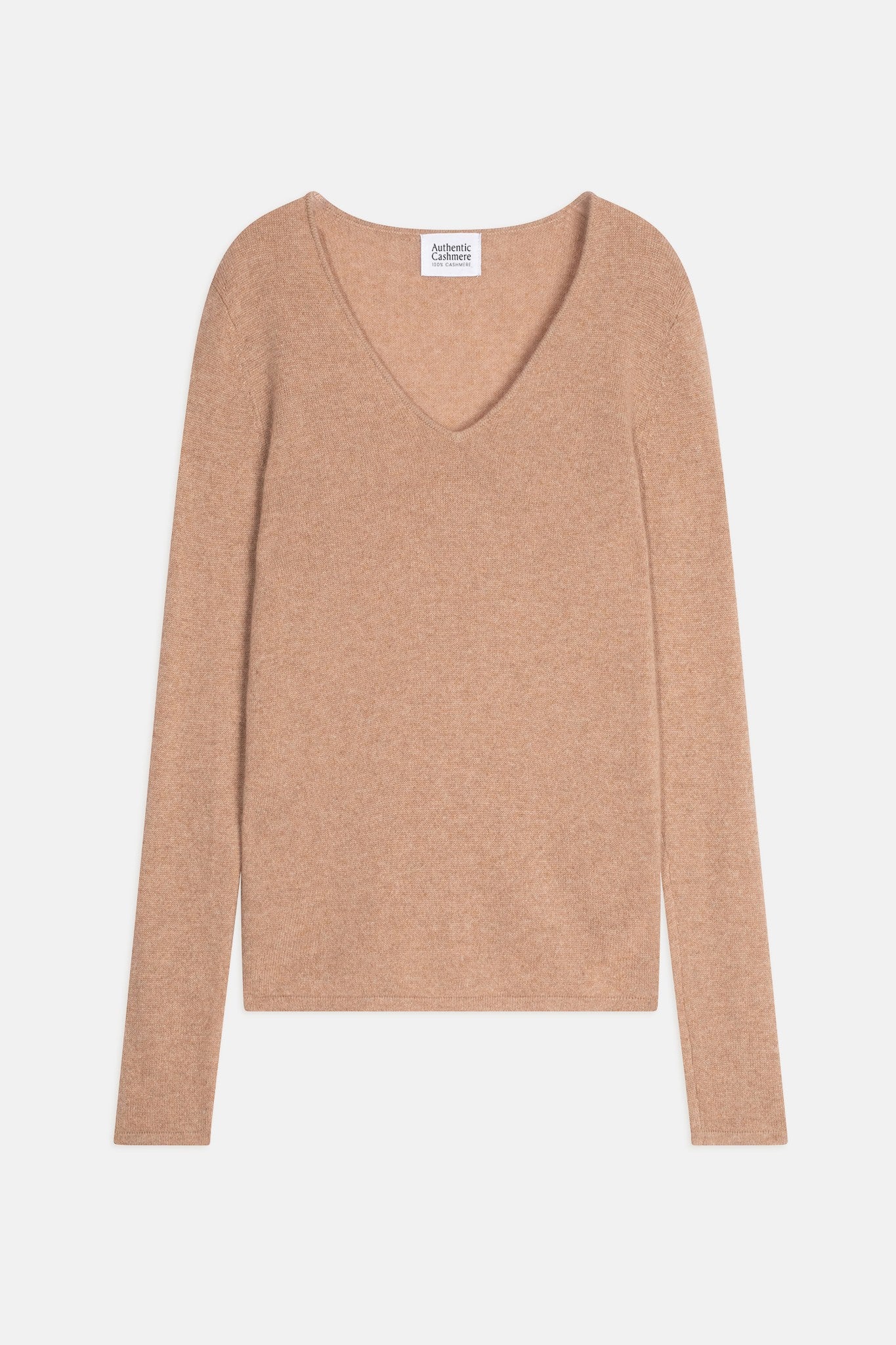 galise pull col v camel chiné 100% cachemire