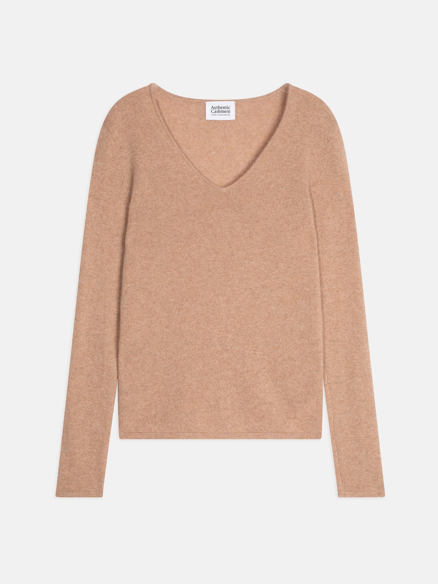 GALISE pull col v camel chiné 100% cachemire