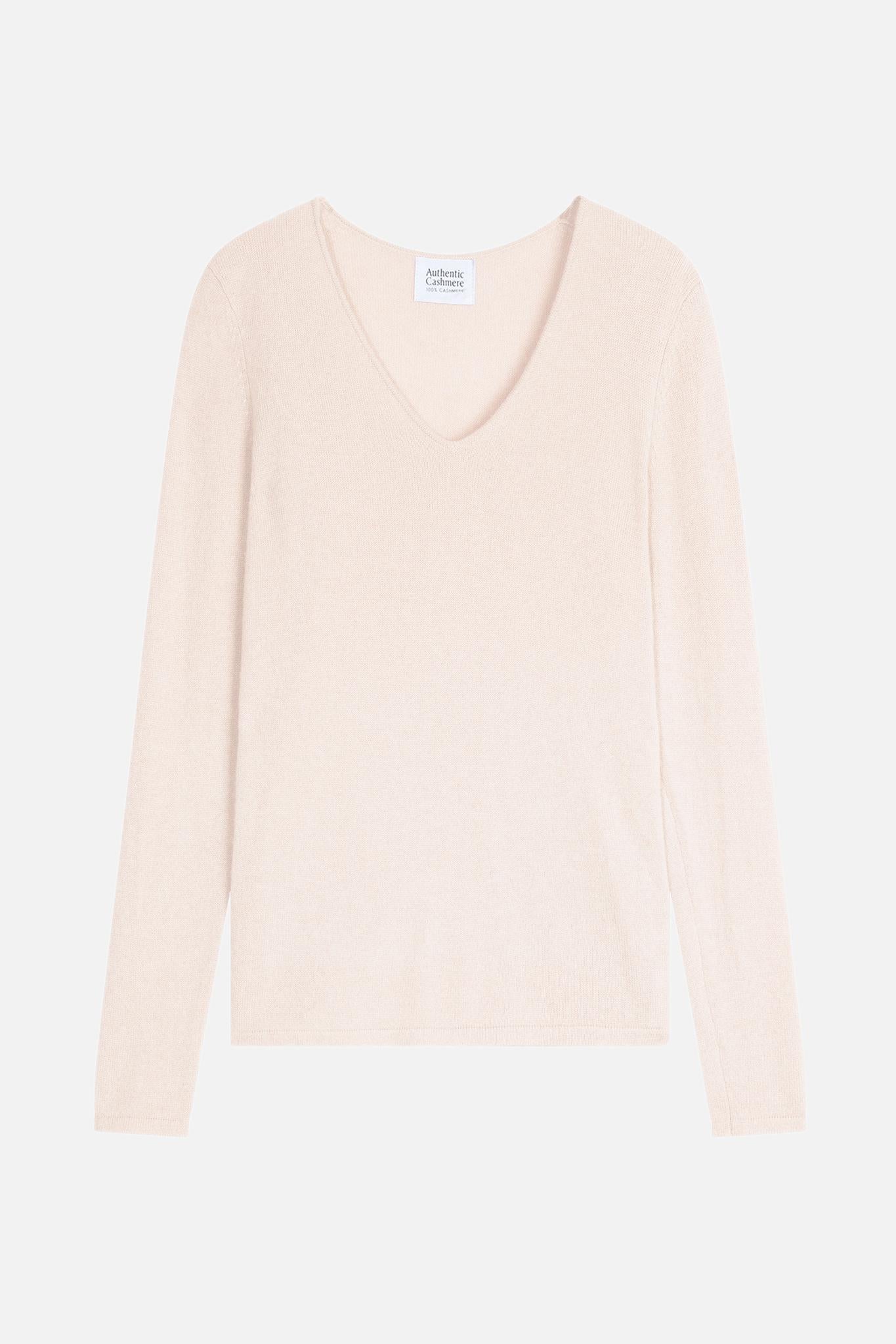 GALISE ivory v-neck sweater 100% cashmere