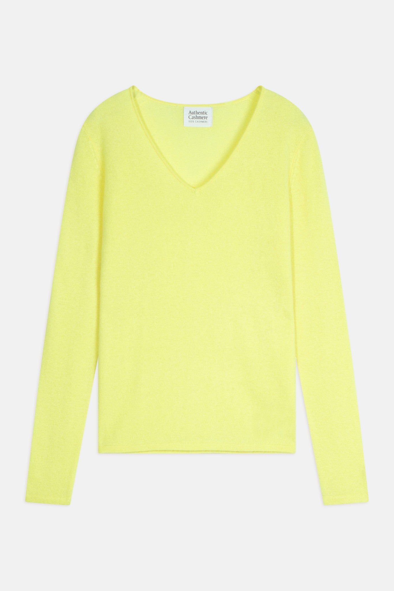galise pull col v limonade fluo 100% cachemire