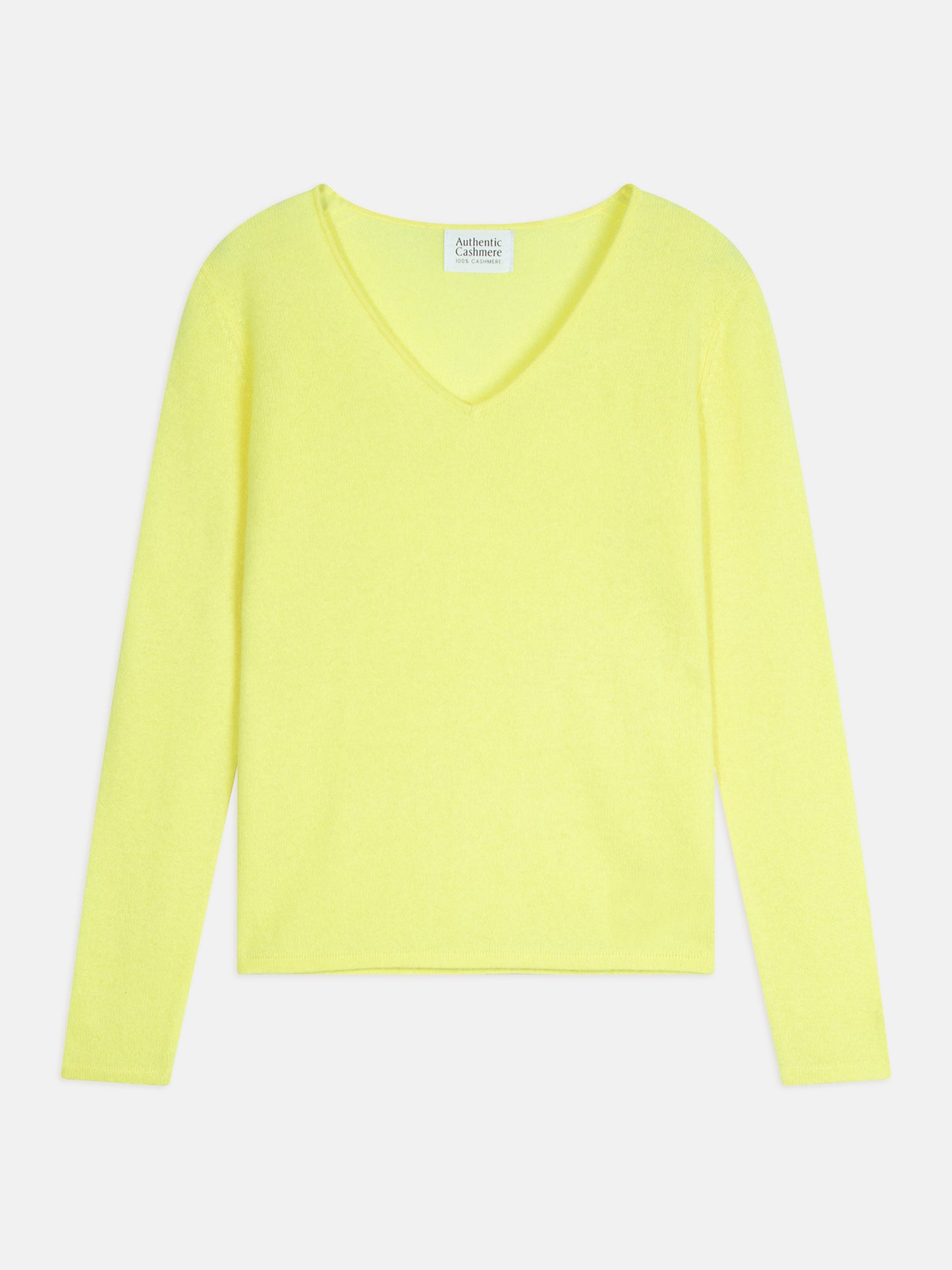 GALISE pull col v limonade fluo 100% cachemire