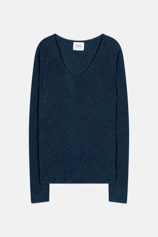 GALISE Pullover mit V-Ausschnitt Mitternacht 100% Kaschmir