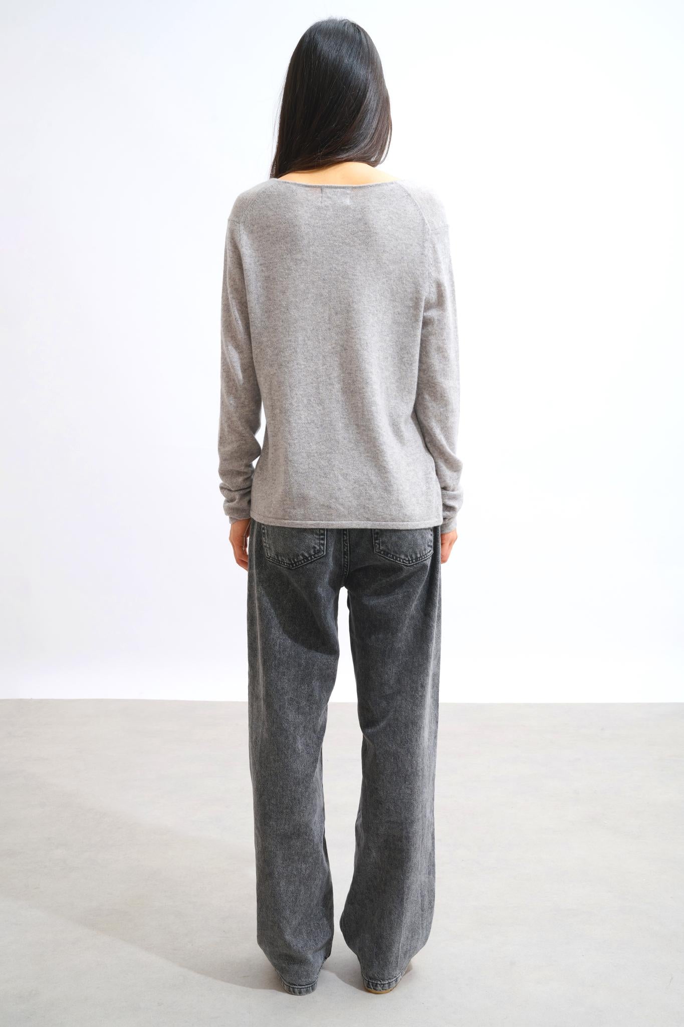 GALISE pull col v nuage chiné 100% cachemire