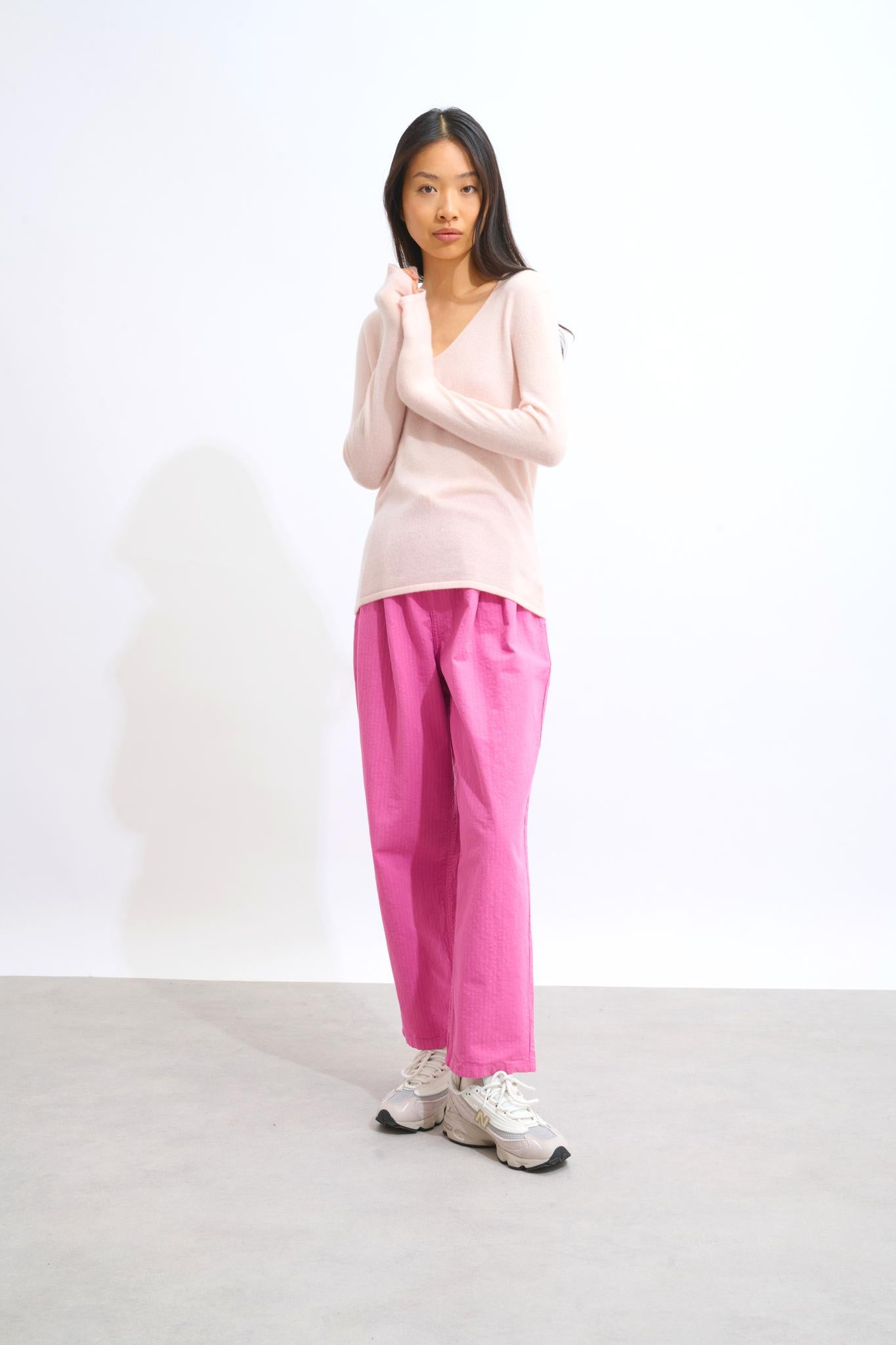 GALISE pull col v poudre 100% cachemire