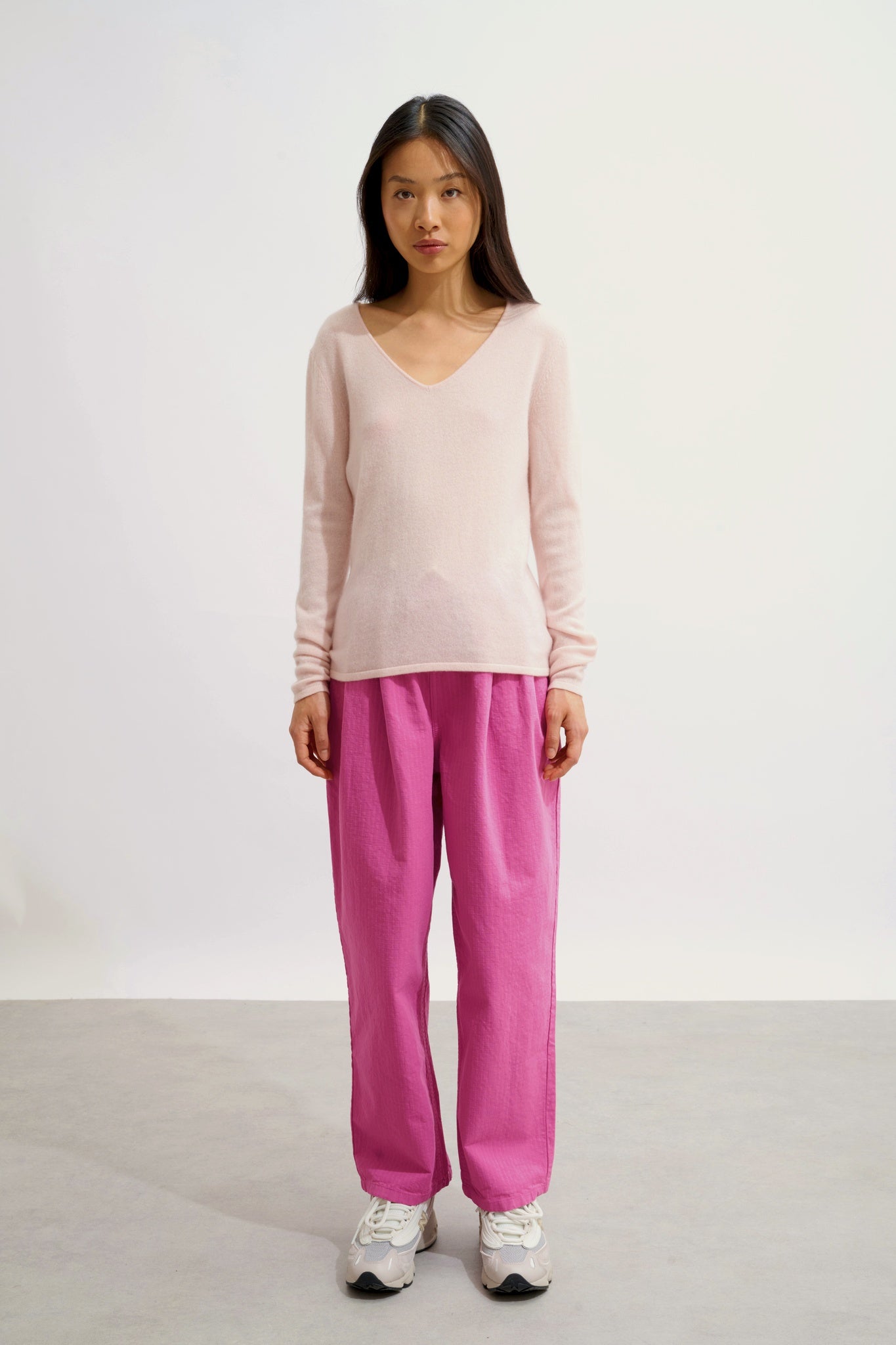 GALISE pull col v poudre 100% cachemire