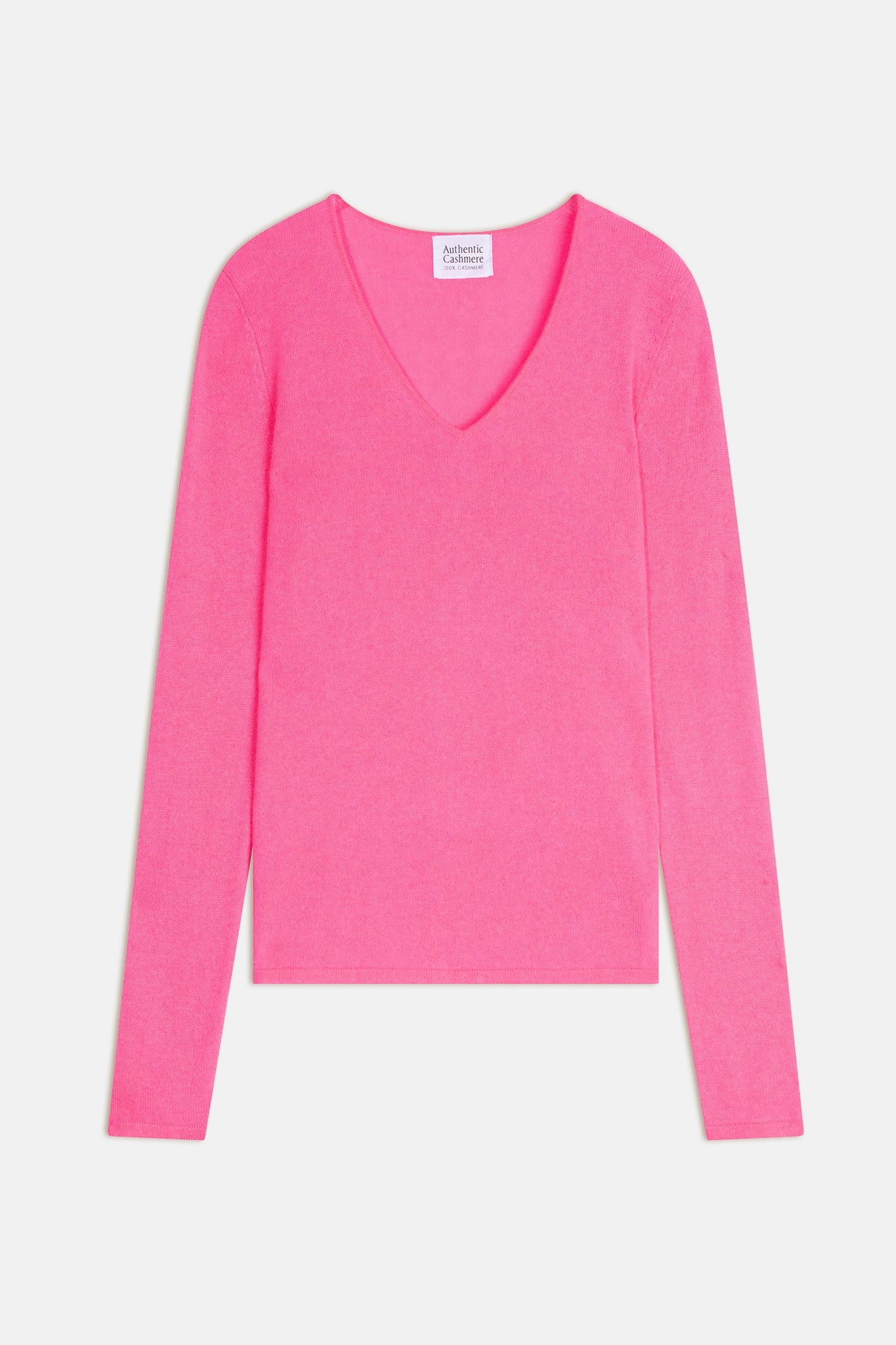 galise pull col v rose fluo 100% cachemire