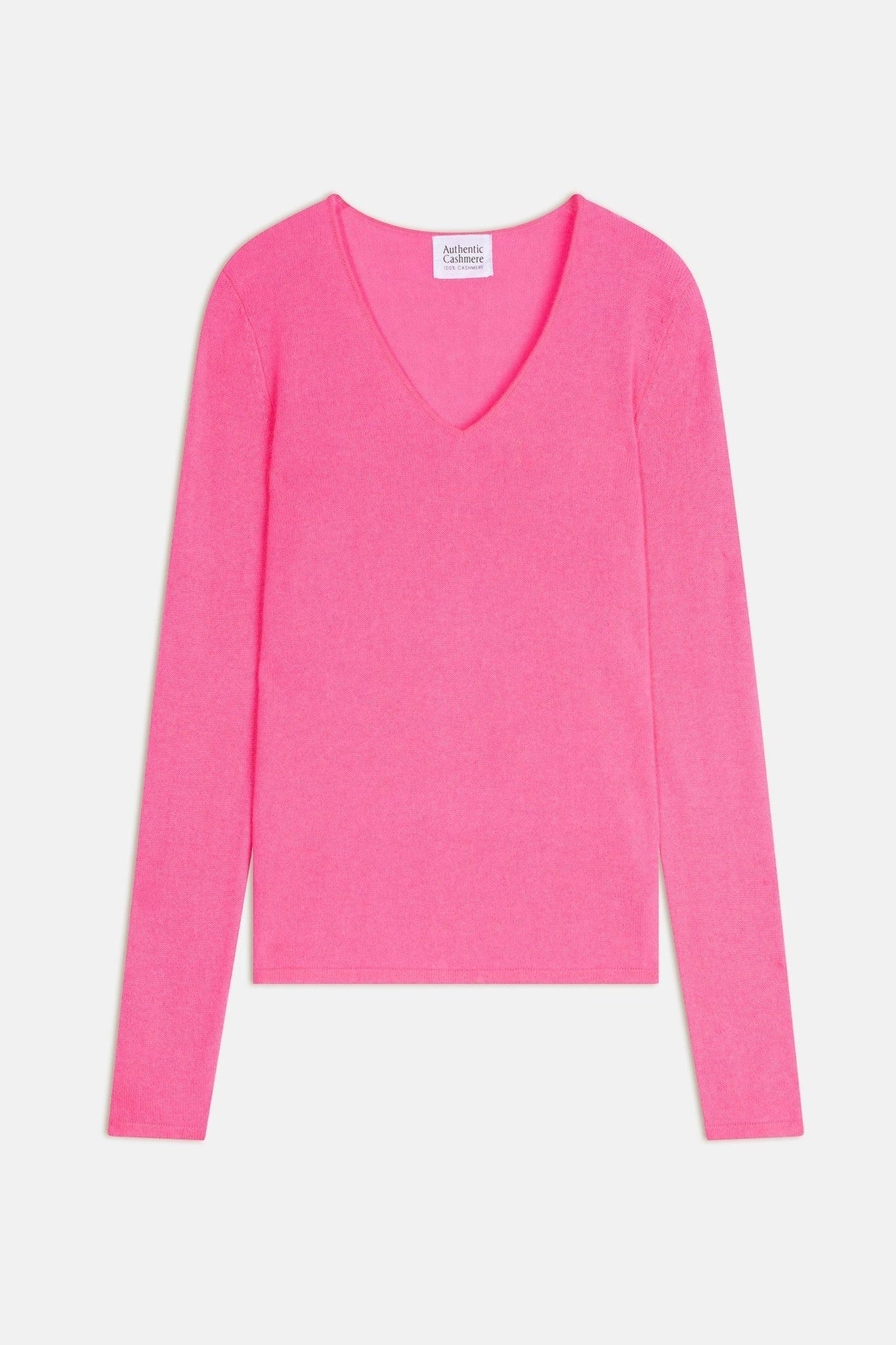 galise pull col v rose fluo 100% cachemire