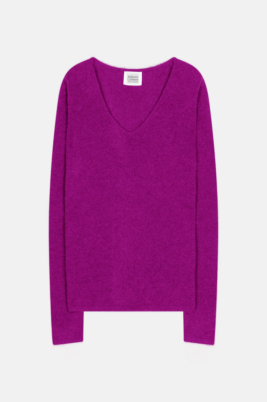 GALISE Pullover mit V-Ausschnitt violett 100% Kaschmir