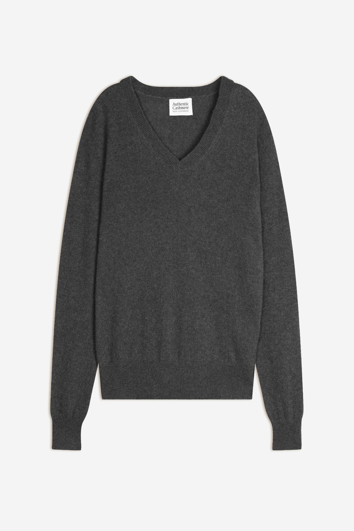 gardoria pull col v anthracite chiné 100% cachemire