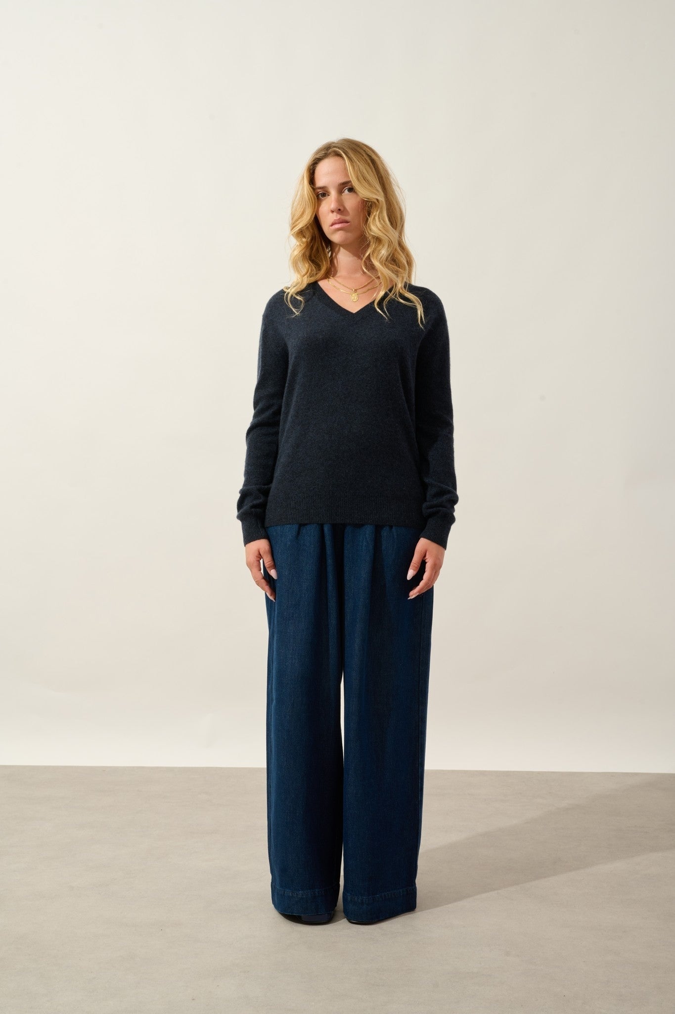 gardoria pull col v caviar 100% cachemire