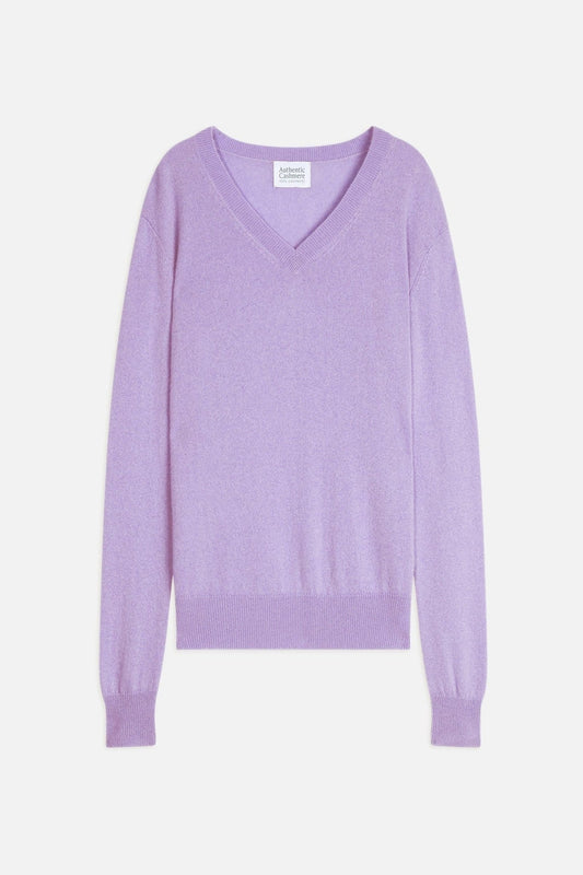gardoria pull col v mauve 100% cachemire