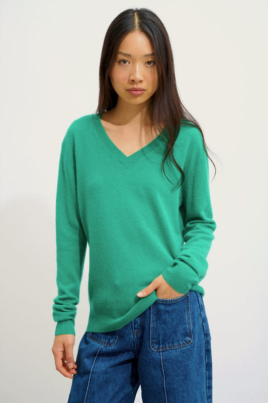 GARDORIA v-neck sweater mint 100% cashmere