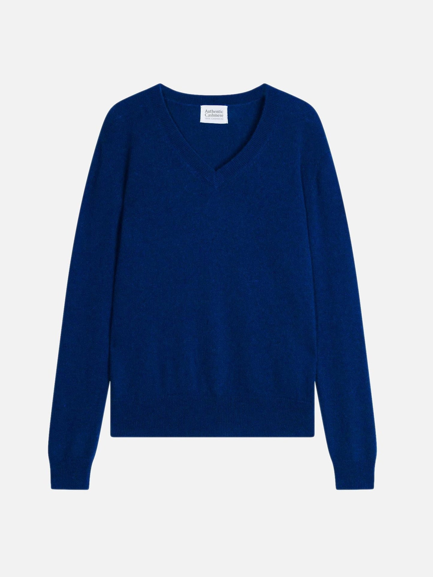 GARDORIA ultramarinblauer Pullover mit V-Ausschnitt, 100 % Kaschmir