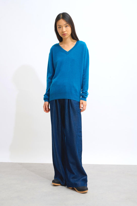 GARDORIA pull col v paon 100% cachemire