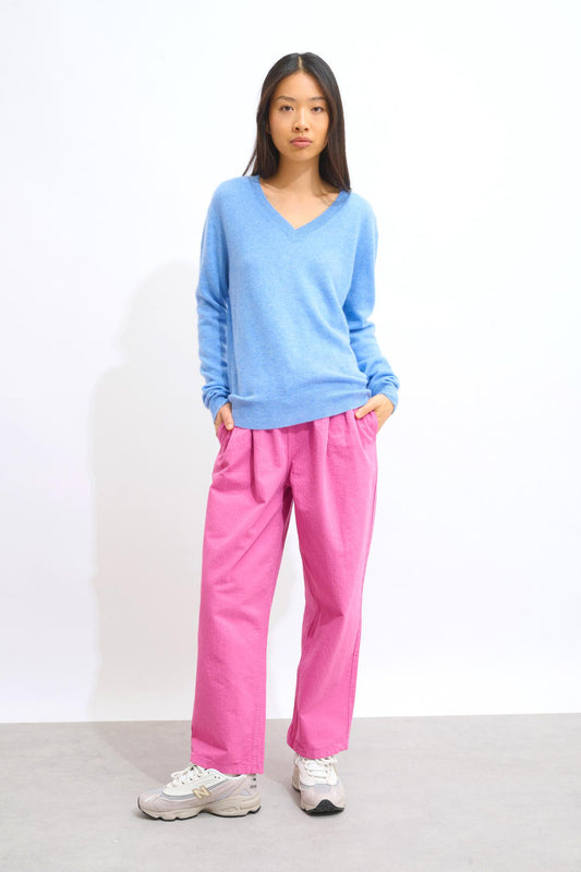 GARDORIA v-neck sweater sky 100% cashmere