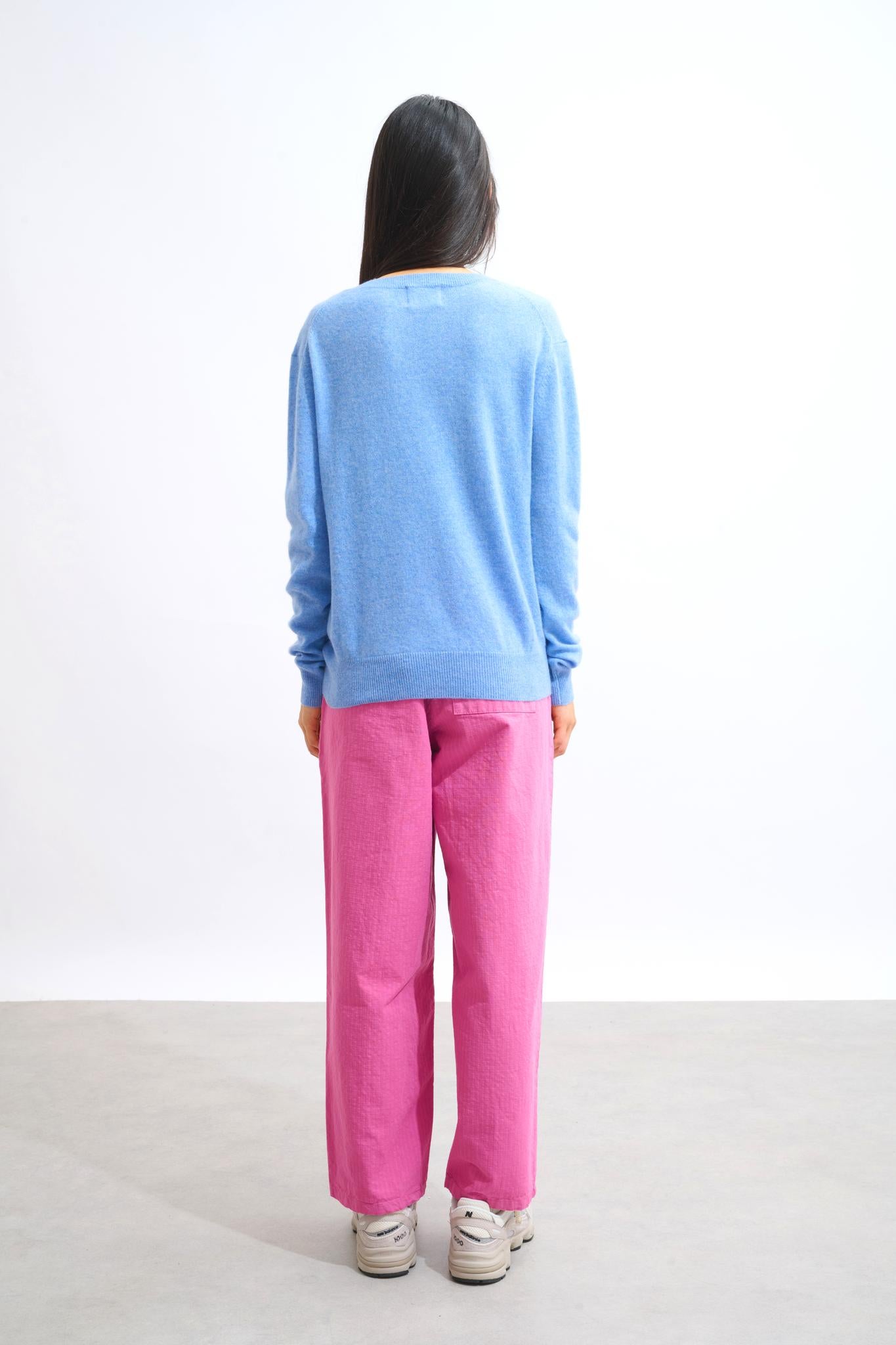 GARDORIA Pullover mit V-Ausschnitt sky 100% Kaschmir