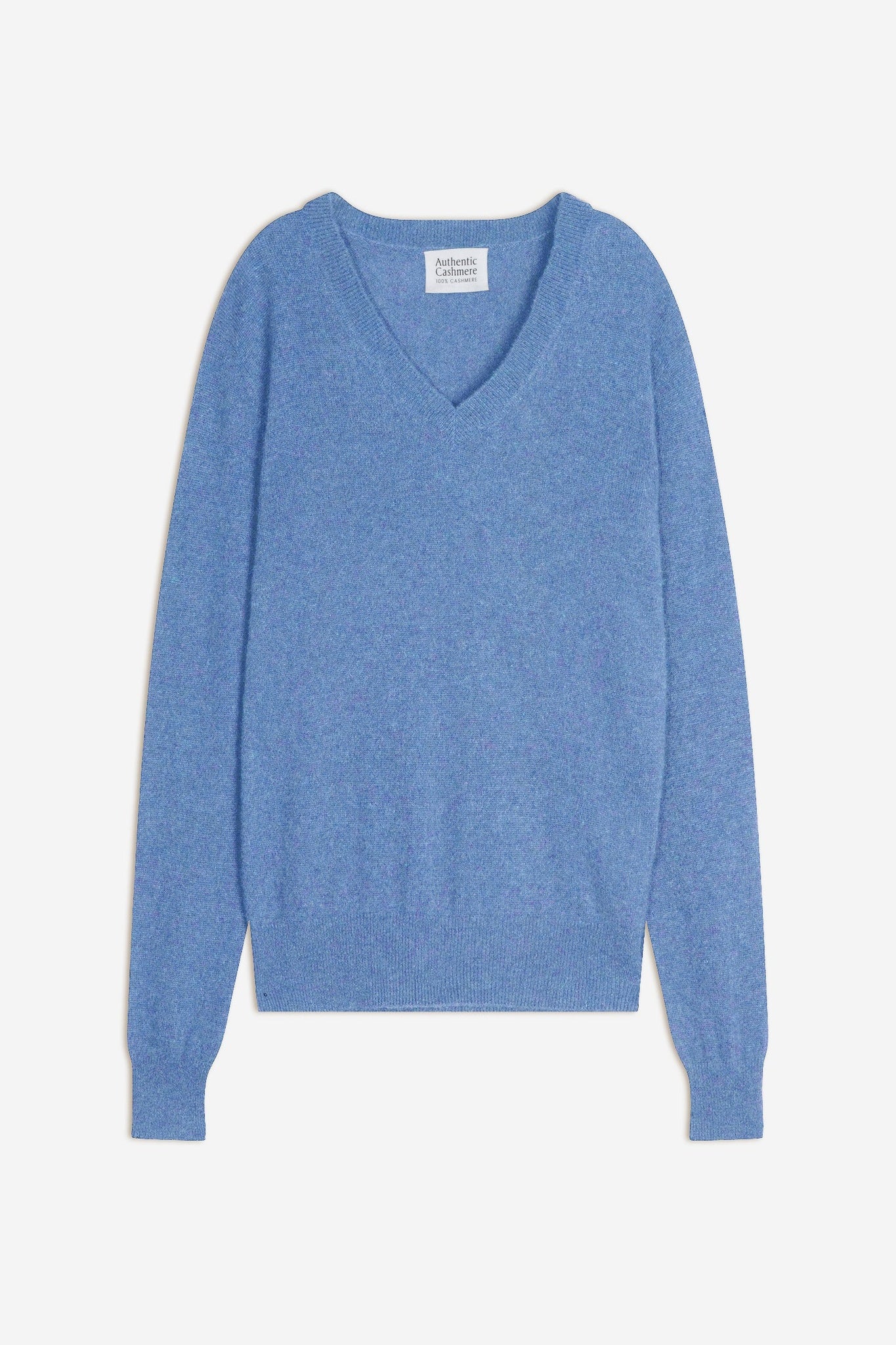 GARDORIA Pullover mit V-Ausschnitt sky 100% Kaschmir