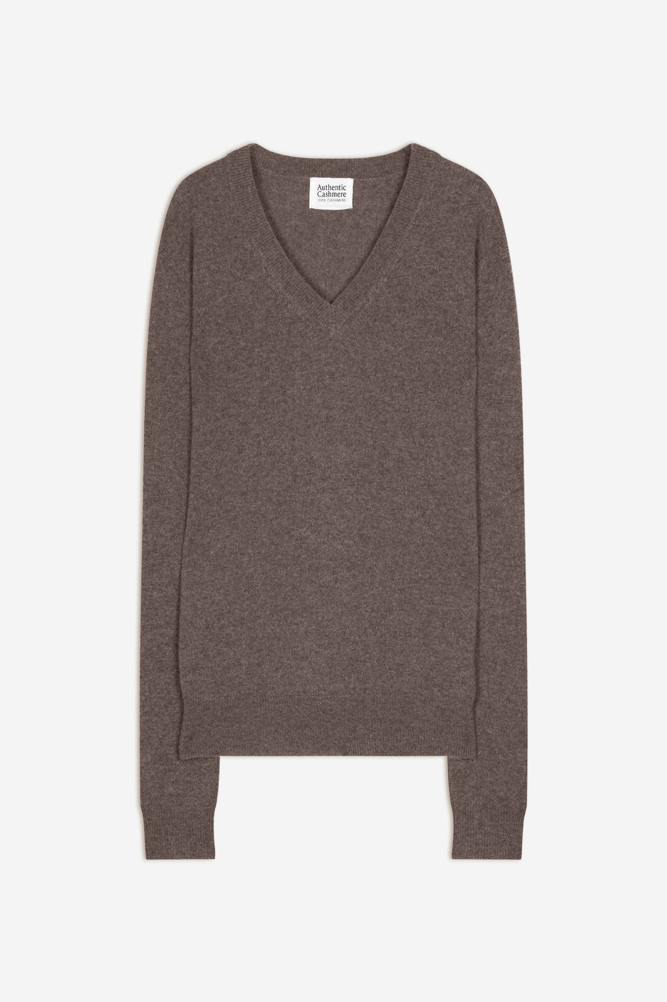 gardoria pull col v taupe chiné 100% cachemire