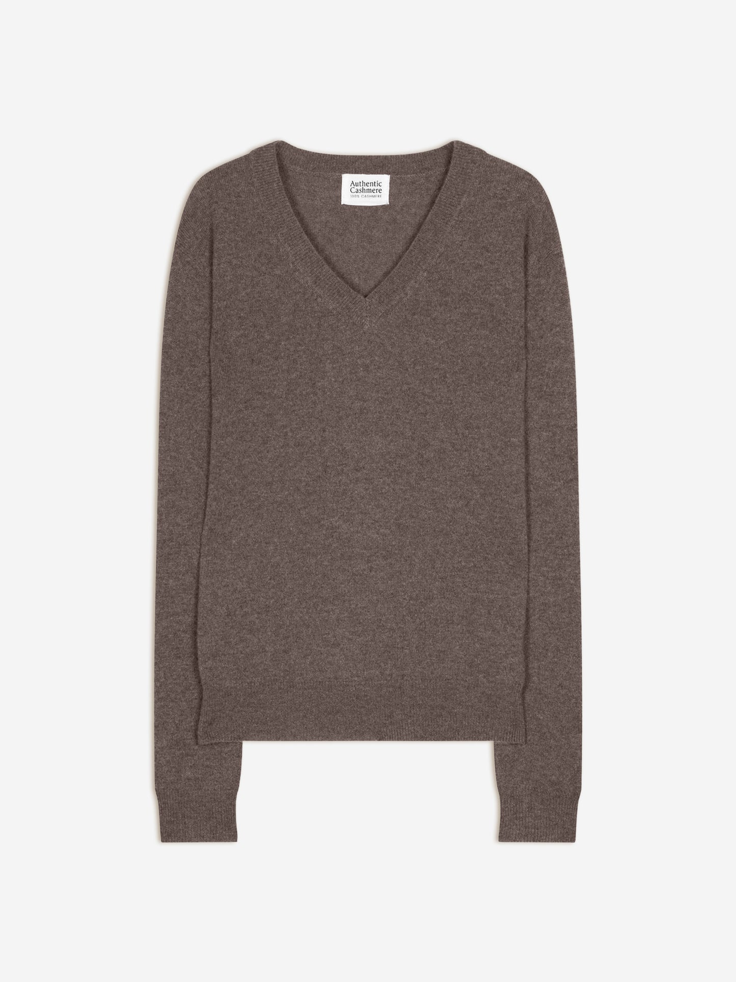 GARDORIA Pullover mit V-Ausschnitt taupe meliert 100% Kaschmir