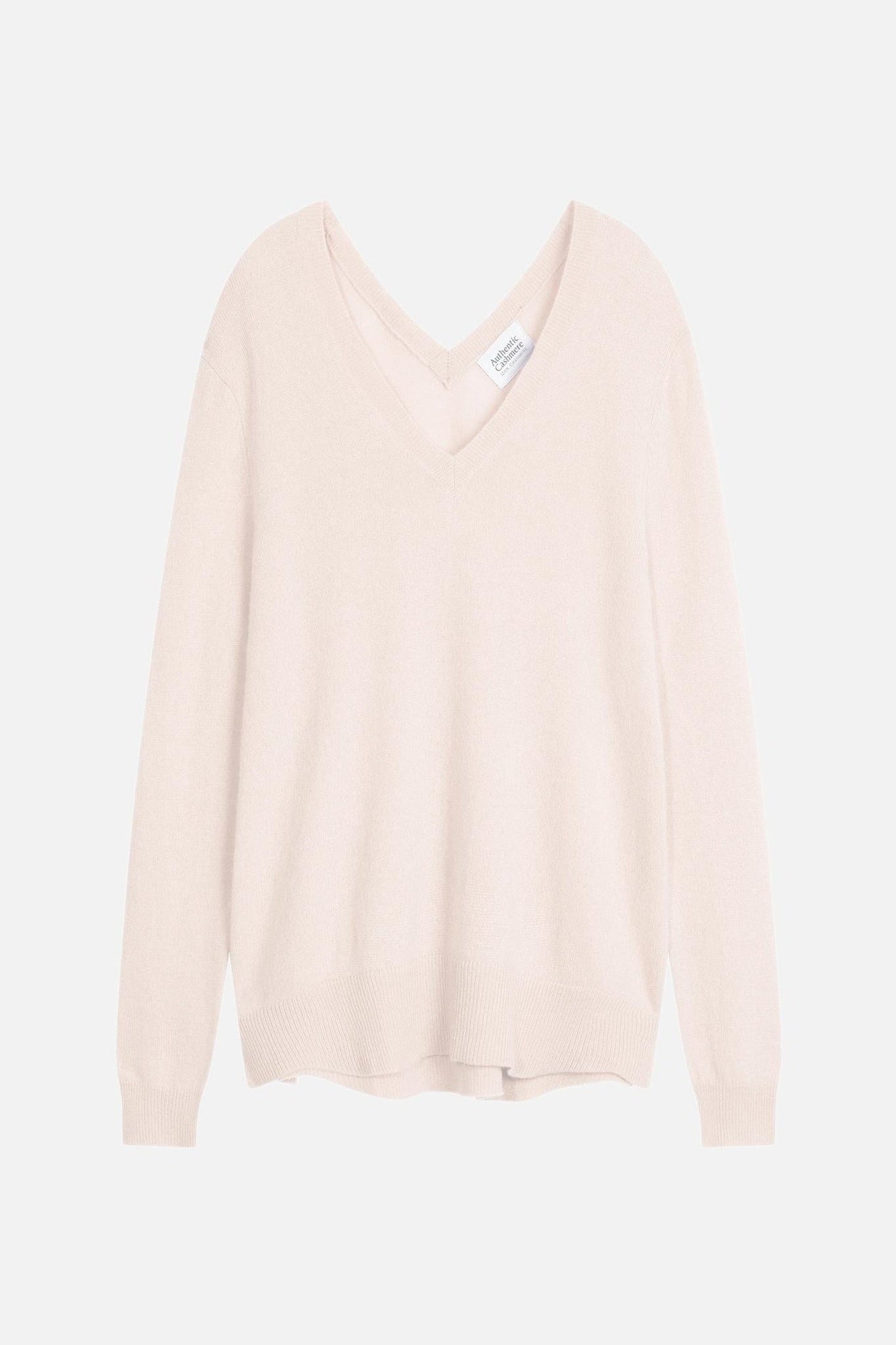 GIEGN pull col v devant et dos ivoire 100% cachemire